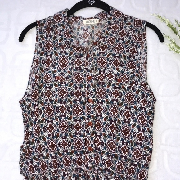 ARDENE Boho Tie Waist Soft Lightweight Romper Sm - Picture 3 of 8